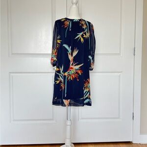 Navy Floral Shift Dress
